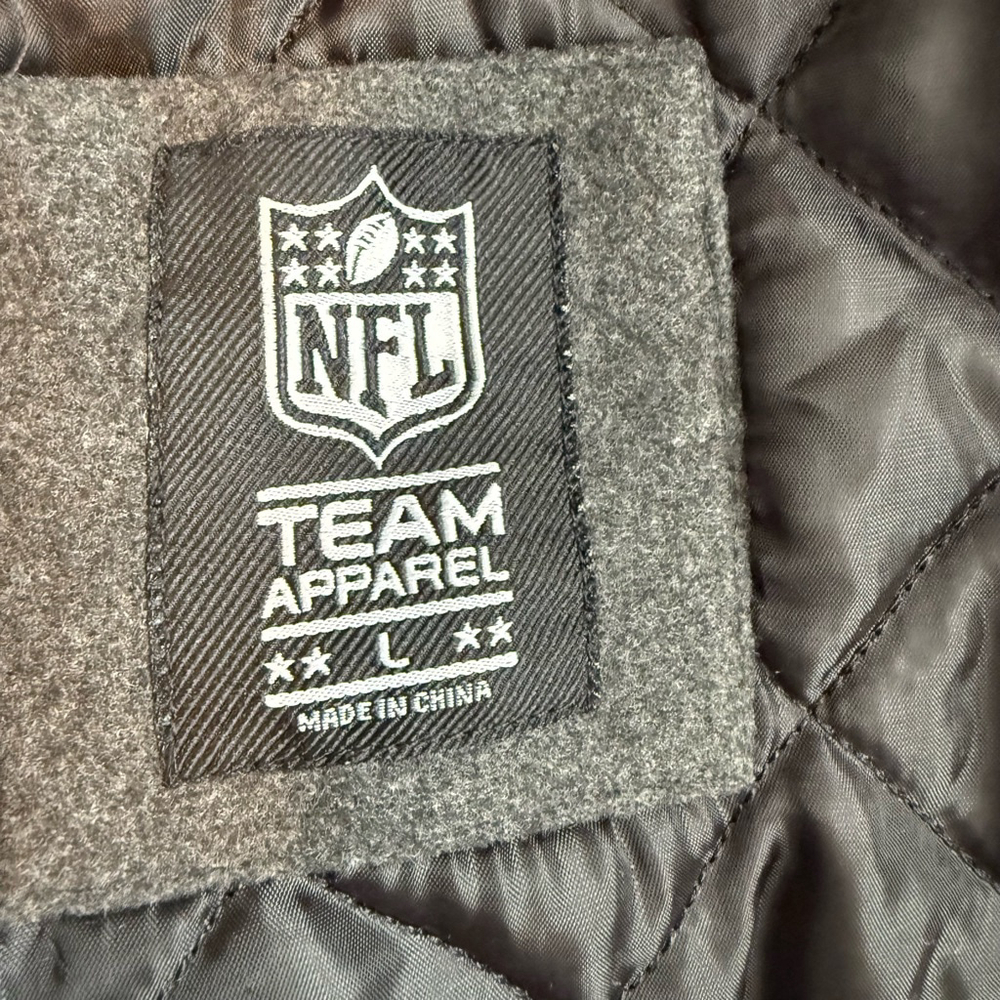 NEW Men's NFL Team Apparel Steelers Jacket, Size L, Gray and Black - Picture 5 of 5